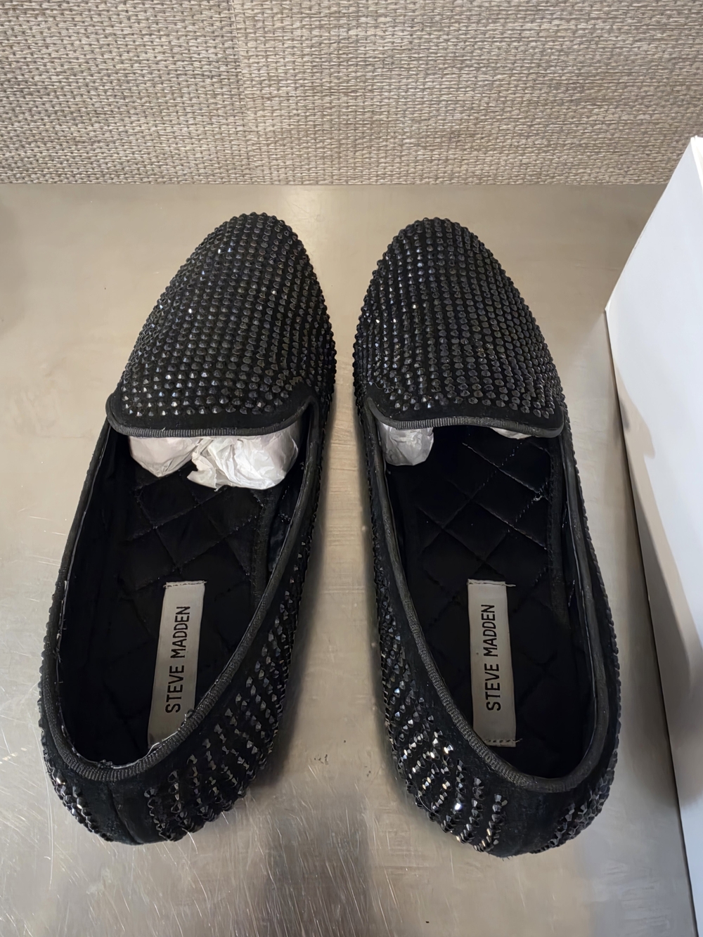 Steve Madden Men's Caviarr Black Rhinestone Loafers Sz 11 OG Box